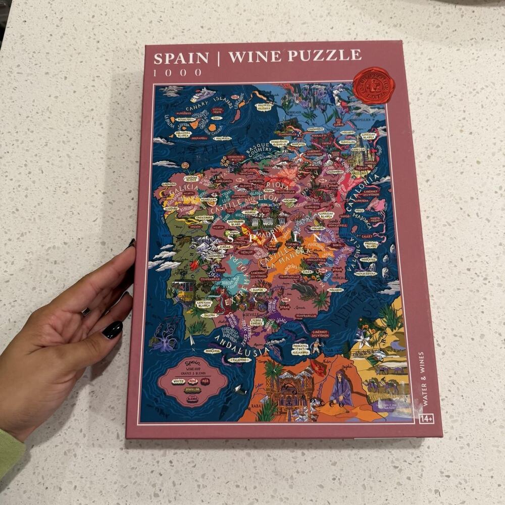 Water & Wines Spain Wine Regions 1000 Piece Jigsaw Puzzle Multicolor Educational